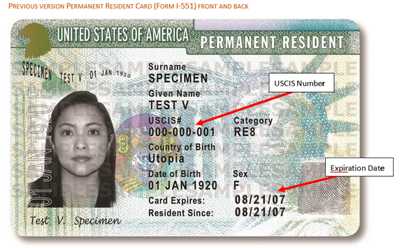 Close-up of a us resident card

Description automatically generated